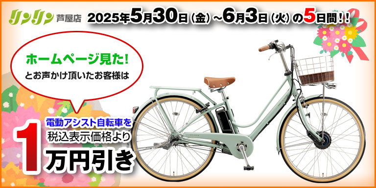 電動アシスト自転車ホームページを見たで１万円引き